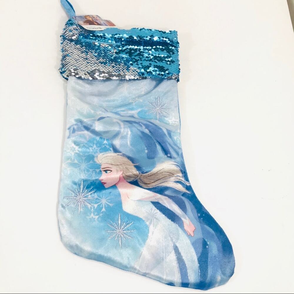 Frozen II Elsa Sequined Stocking Blue Silver